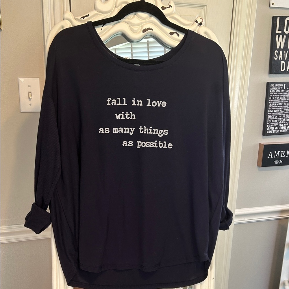 Royal Blue Graphic Long Sleeve T-Shirt